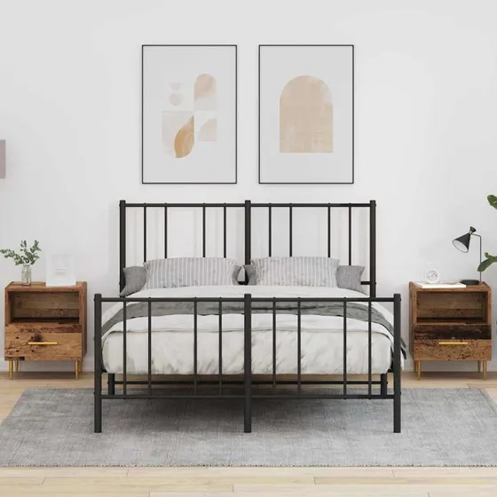 Sengebord 2 stk – Gammelt træ 40 x 35 x 47,5 cm