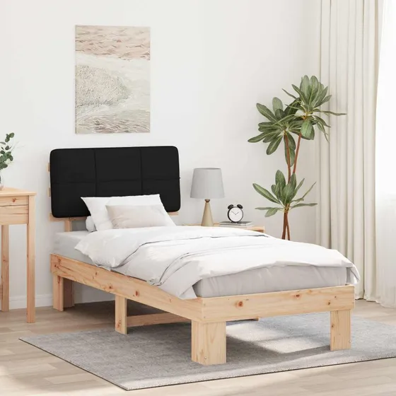 Sengestel 90x190 cm med polstret hovedgavl, Sort