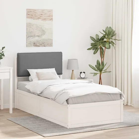 Sengestel med polstret hovedgavl 75x190 cm - Lysegrå