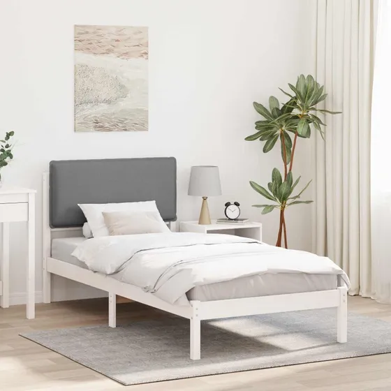 Sengestel 100 x 200 cm med polstret hovedgærde - Lysegrå