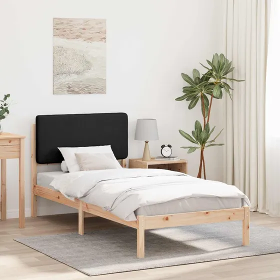 Sengestel 90x200 cm med polstret hovedgavl, sort
