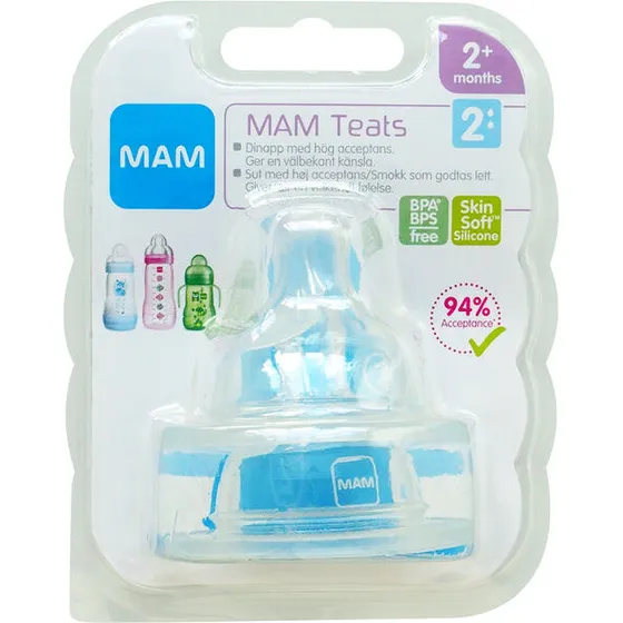 MAM suttehoveder Str. 2 – blød flaskesut (1 stk)