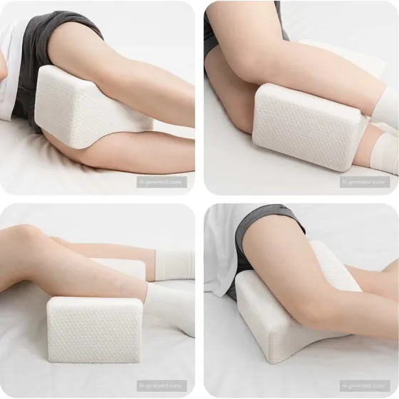 Knee Pillow memory-skum 26x21x15 cm – Hvid