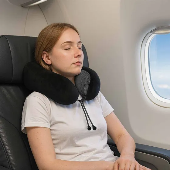 Nakkepude i memoryskum, sort fljl 272614 cm