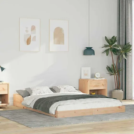 Sengestel i massivt fyrretræ 120x200 cm – brun