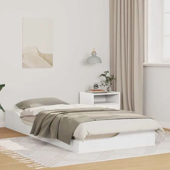 Sengestel Gulv 80x200 cm Hvid i Massivt Fyrretræ