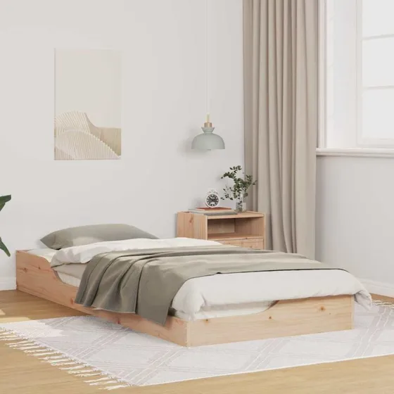 Gulvseng i massivt fyrretræ 80x210 cm - Brun
