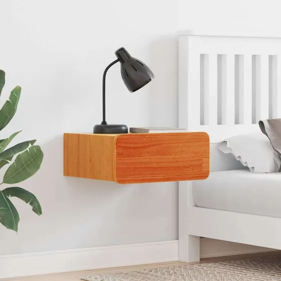 Sengebord i massivt fyrretræ 2 stk - gyldenbrun 39x34x16,5 cm