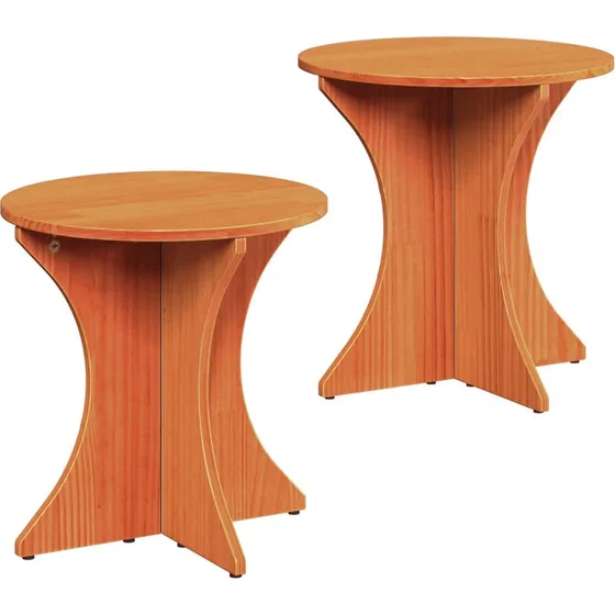 Sofaborde 2 stk i massivt fyrretræ, gyldenbrun vokset