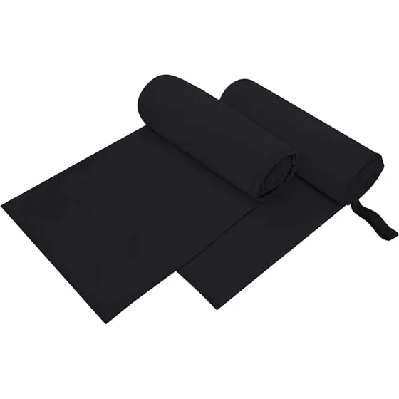 Sportshåndklæder 2 stk 200x100 cm – Sort, letvægt
