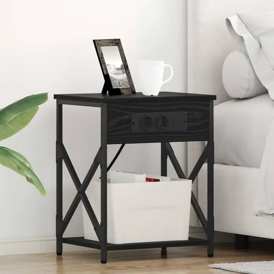 Natskab med ladestation 2 stk – Sort eg 41x31x51 cm