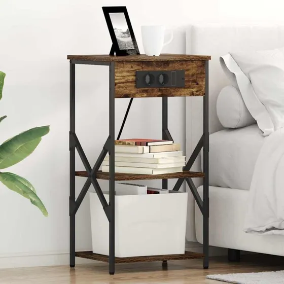 Natskab 2 stk - Røget eg, 41x31x76 cm