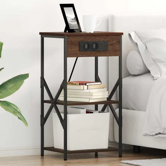 Natskab med hylde 2 stk, brun eg 41×31×76 cm