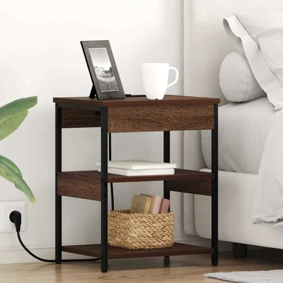 Natskab i brun eg - konstrueret træ 41x31x51 cm