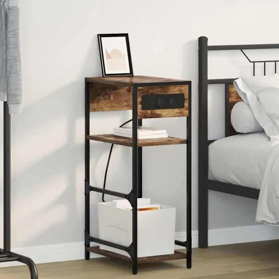 Natskab Røget eg med skuffe 40x27x76 cm