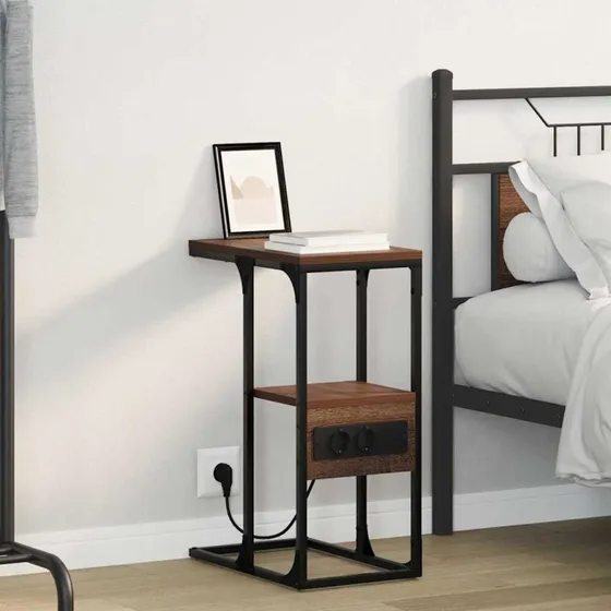 Natskab i brun eg med skuffe 41,5 x 26 x 60,5 cm