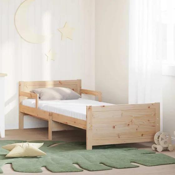 Sengestel med madras 80x200 cm i massivt fyrretræ, brun