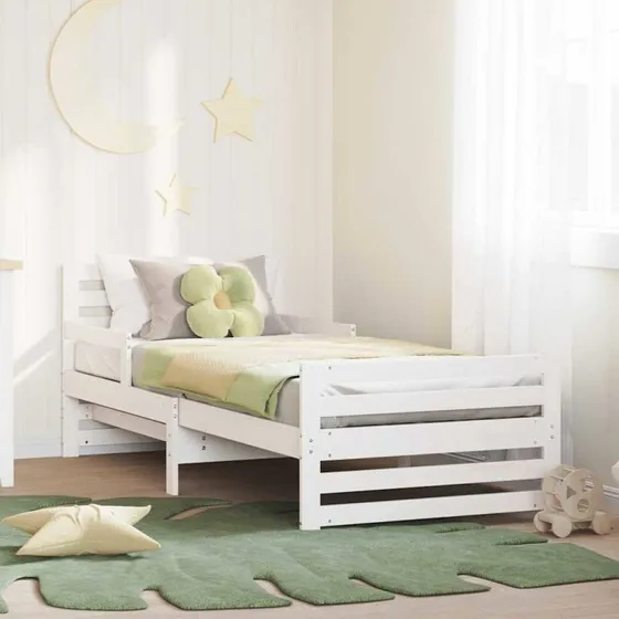 Udvidelig sengestel til børn 80x130/165/200 cm hvid