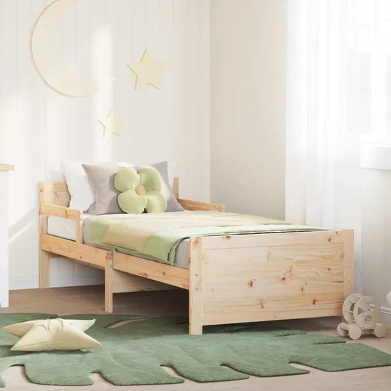 Udvideligt sengestel i massivt fyrretræ 80x130/165/200 Brun