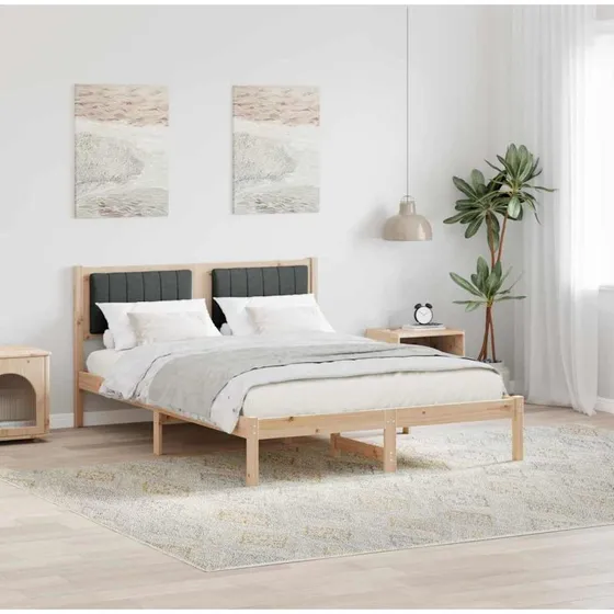 Sengestel 120x190 cm med Polstret Hovedgavl Mørkegrå
