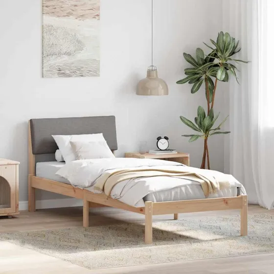 Sengestel 80x200 i massivt fyrretræ – brun/taupe