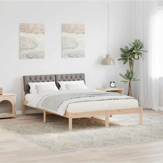 Sengestel i massivt fyrretræ 160x200 – Brun/Taupe