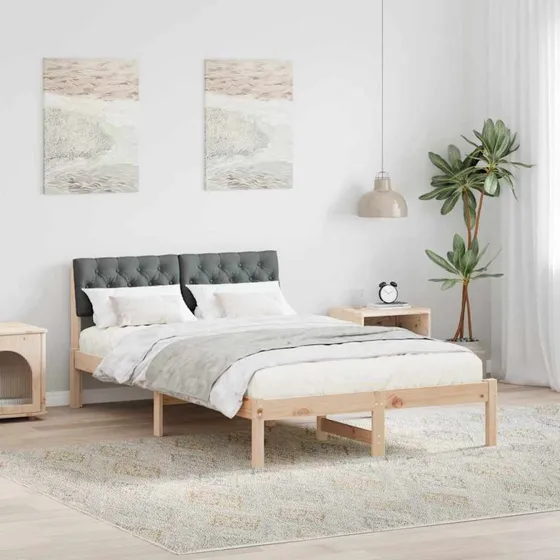 Sengestel i massivt fyrretræ 120x200 - brun/mørkegrå