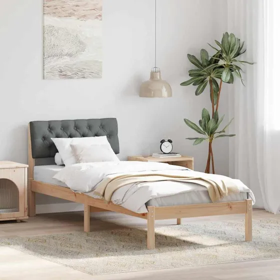 Sengestel i massivt fyrretræ 80x200 cm - brun/mørkegrå