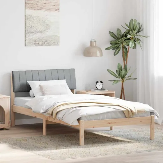 Sengestel i massivt fyrretræ 100x200 cm – brun/grå