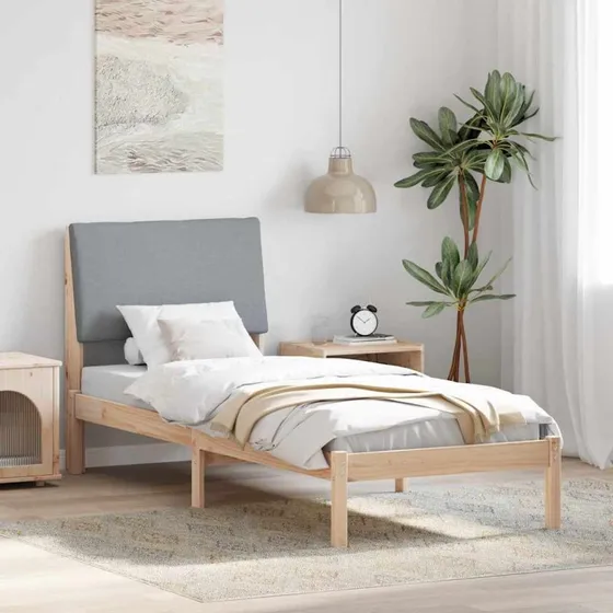 Sengestel i massivt fyrretræ 80x200 cm - brun/lysegrå