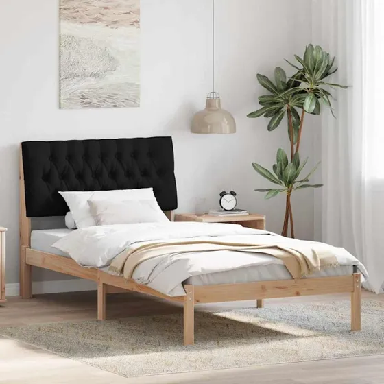 Sengestel 100x200 med polstret hovedgavl, brun