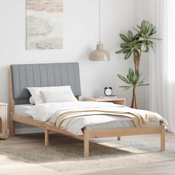 Sengestel med polstret hovedgærde 100x200 cm – Brun