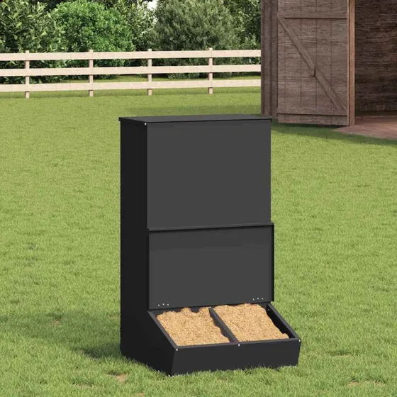 Svinefeeder i koldvalset stål, sort 55×51×91,5 cm