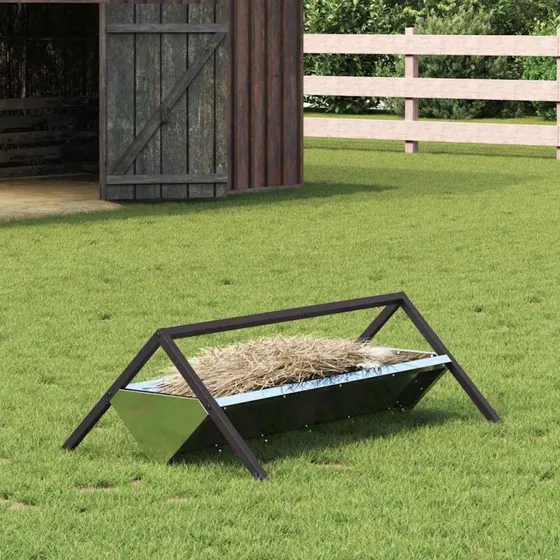 Fodertrug til husdyr 111x76x38 cm – galvaniseret stål