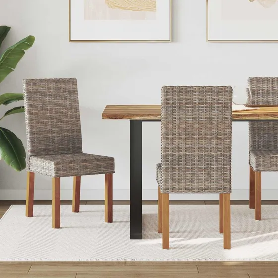 Spisestuestole 2 stk Kubu grå i mahogni 45x54x93 cm