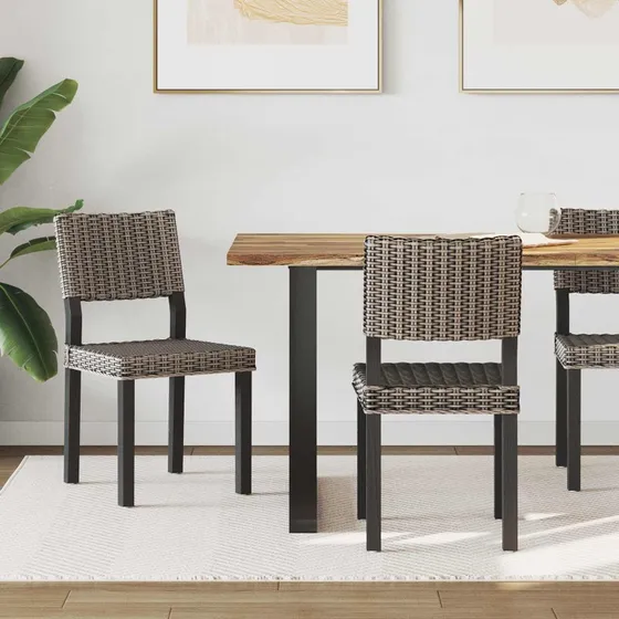 2x Spisestuestole Kubu rattan sort vask 45x55x84 cm