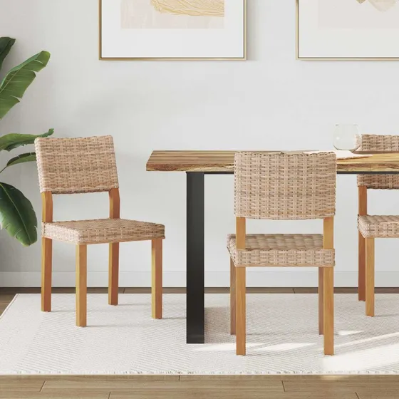 2-pak Kubu rattan spisestuestole natur 45x55x84 cm