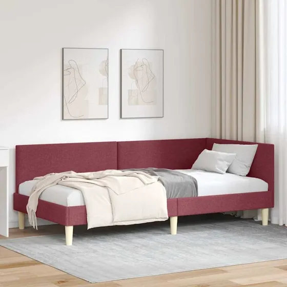 Hjørnesengramme Vinrød 80x200 Stof & Krydsfiner