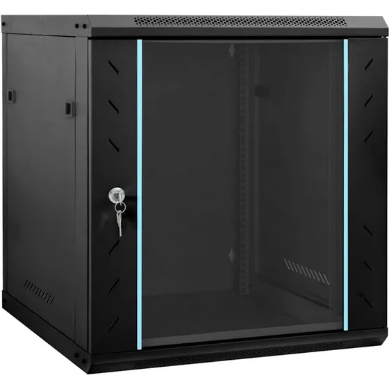 Vgmonteret netvrksskab i stl 60x45x65 cm - sort