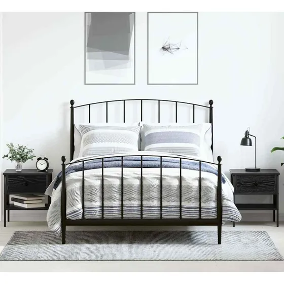 Sengebord 2 stk. Sort eg laminat 40x42x45 cm