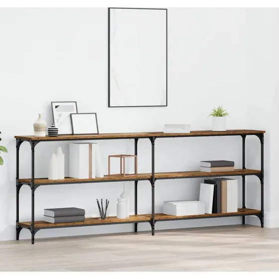 Konsolbord industrielt gammelt træ 200x29x75 cm