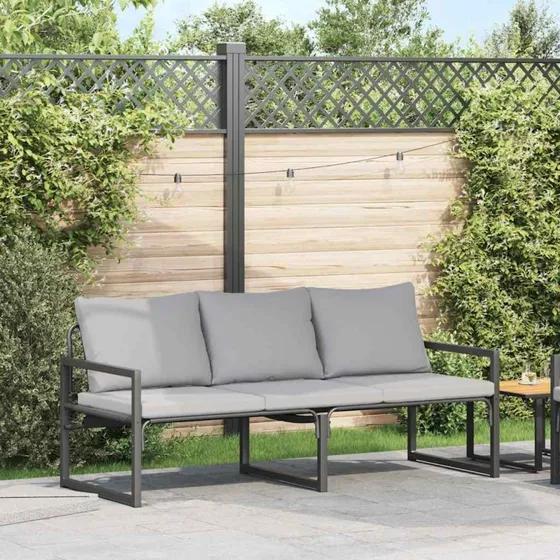 Havebænk med pude 180 x 72,5 cm - Polyester/Stål