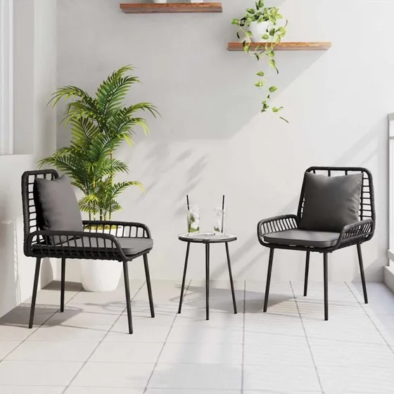 Have Spisebordssæt 3-del, Sort/Anthracite Polyrattan