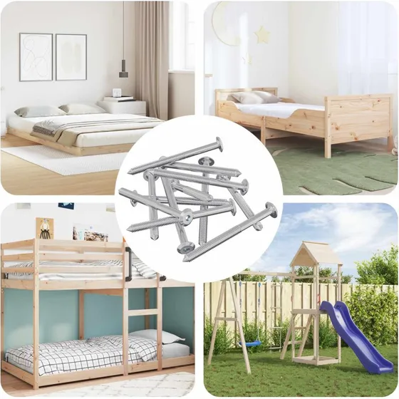 Mbelskruer 1400 stk, fladt hoved, zinkbelagt stl - slv