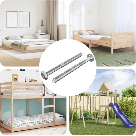 Mbelskruer M6 x 85 mm, 2 stk  zinkbelagt stl