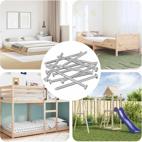 Mbelskruer 12 stk M6 x 100 mm, zinkbelagt stl