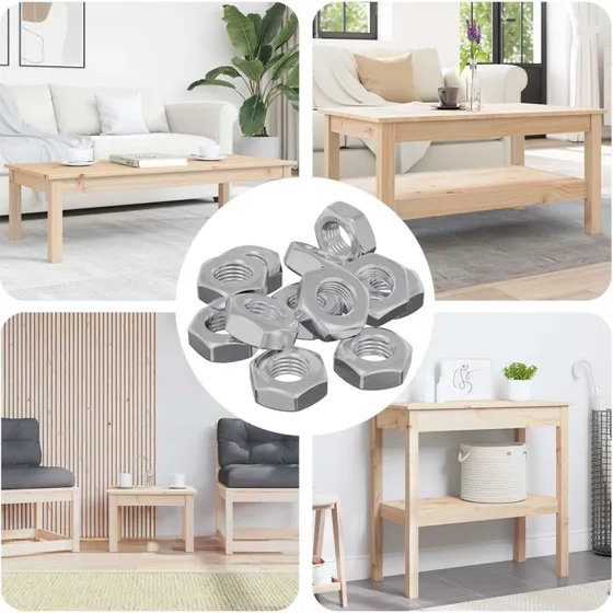 Sekskantmtrikker M8 zinkbelagt 12 stk - slv