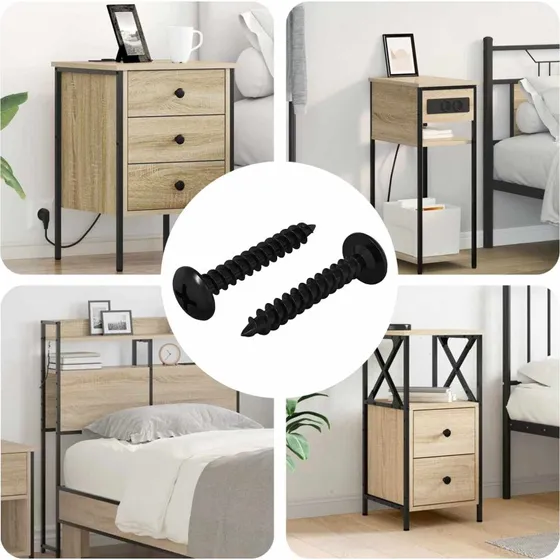 Selvborende skrue 2 stk sort 4x25 mm, stl