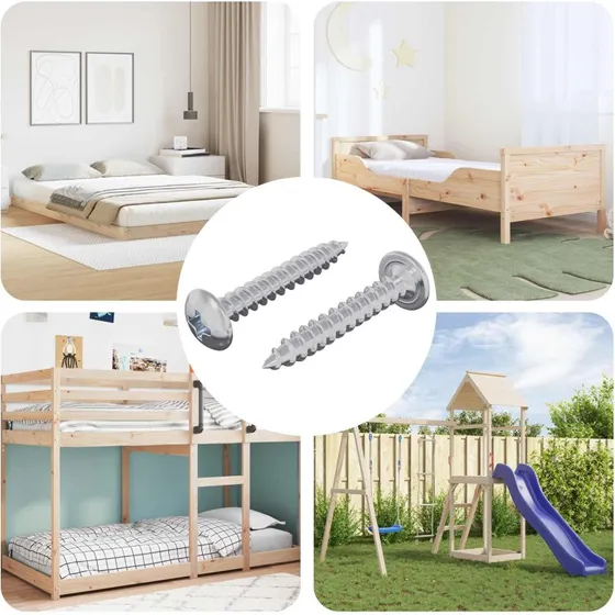 Trskruer M4 x 25 mm 2 stk  rundhoved, slv