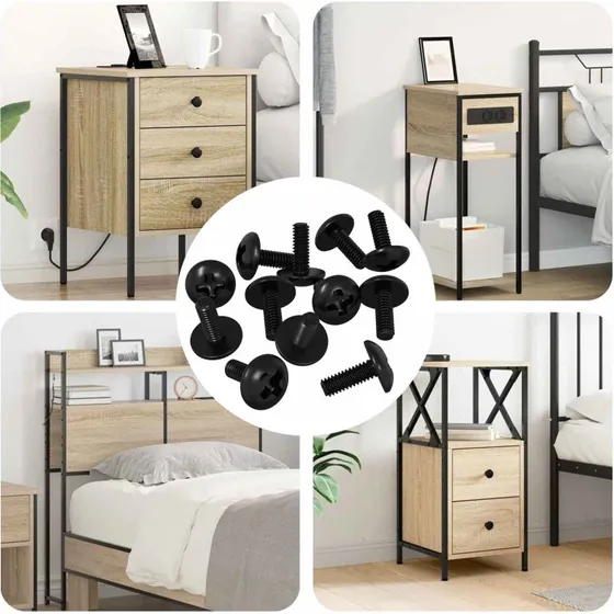 Sleeve-skruer 8182 stk M4 x 10 mm sort (jern)